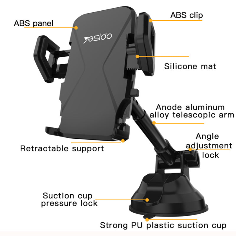 YESIDO C40 Univerzální držák na telefon do auta s automatickým klipem pro 4-7palcové telefony YESIDO C40 Univerzální držák na telefon do auta s automatickým klipem pro 4-7palcové telefony